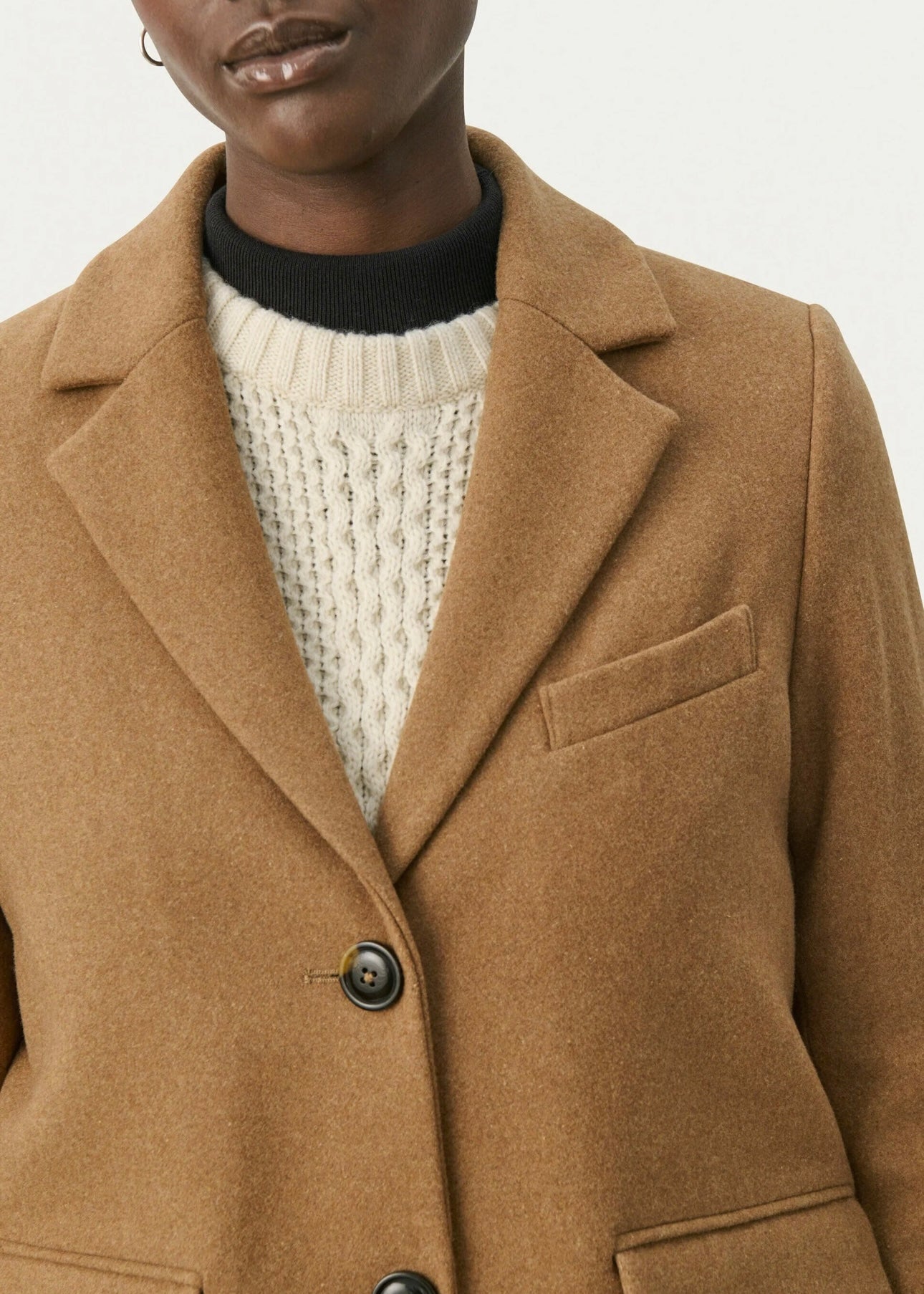 Part Two Leanette coat - Dark Camel Melange