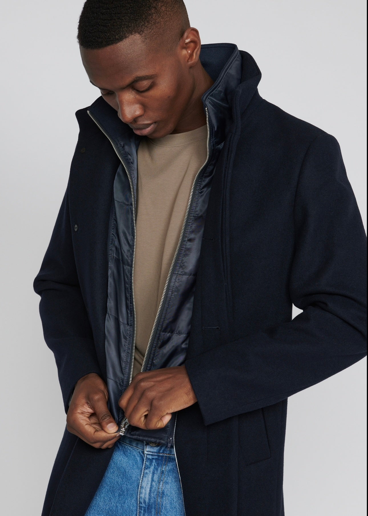 Harvey Wool coat Dark Navy