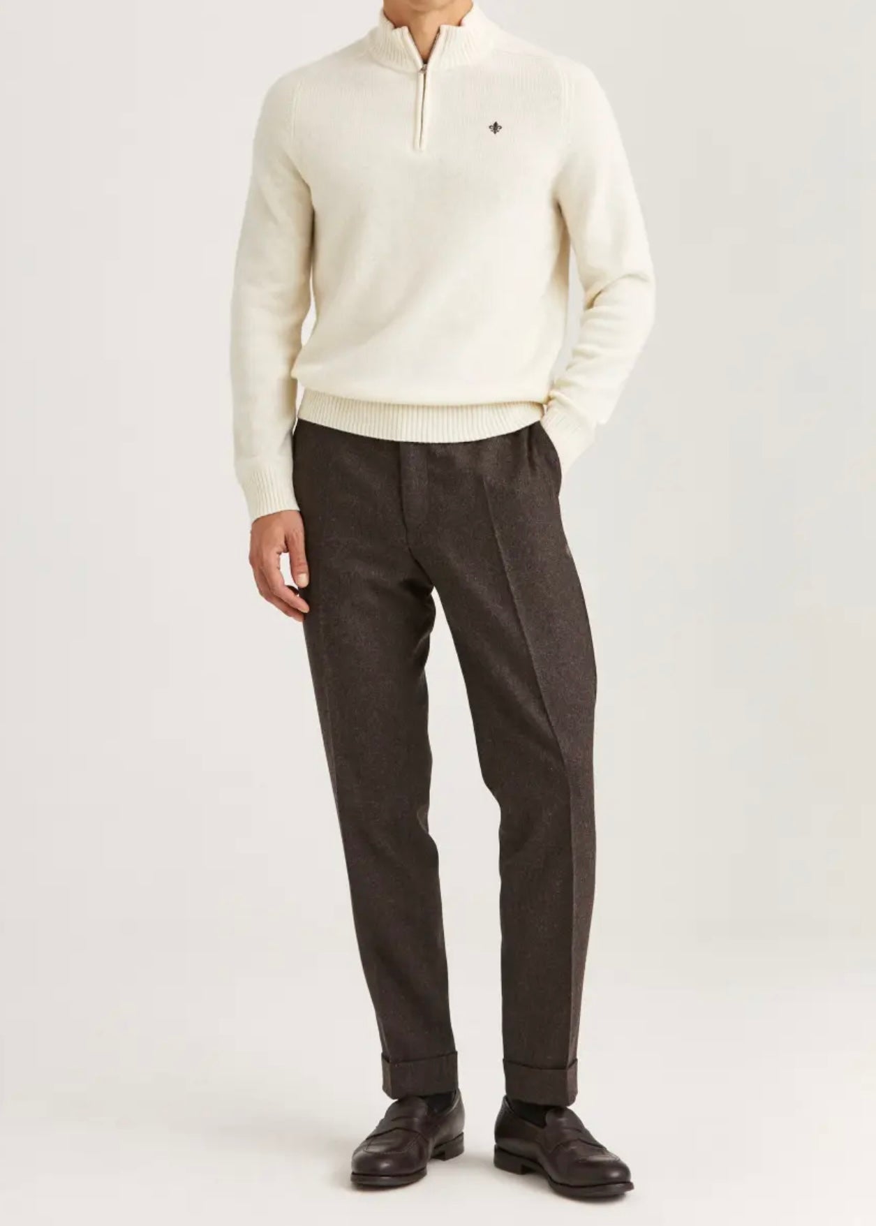 New Hertford Half Zip Offwhite