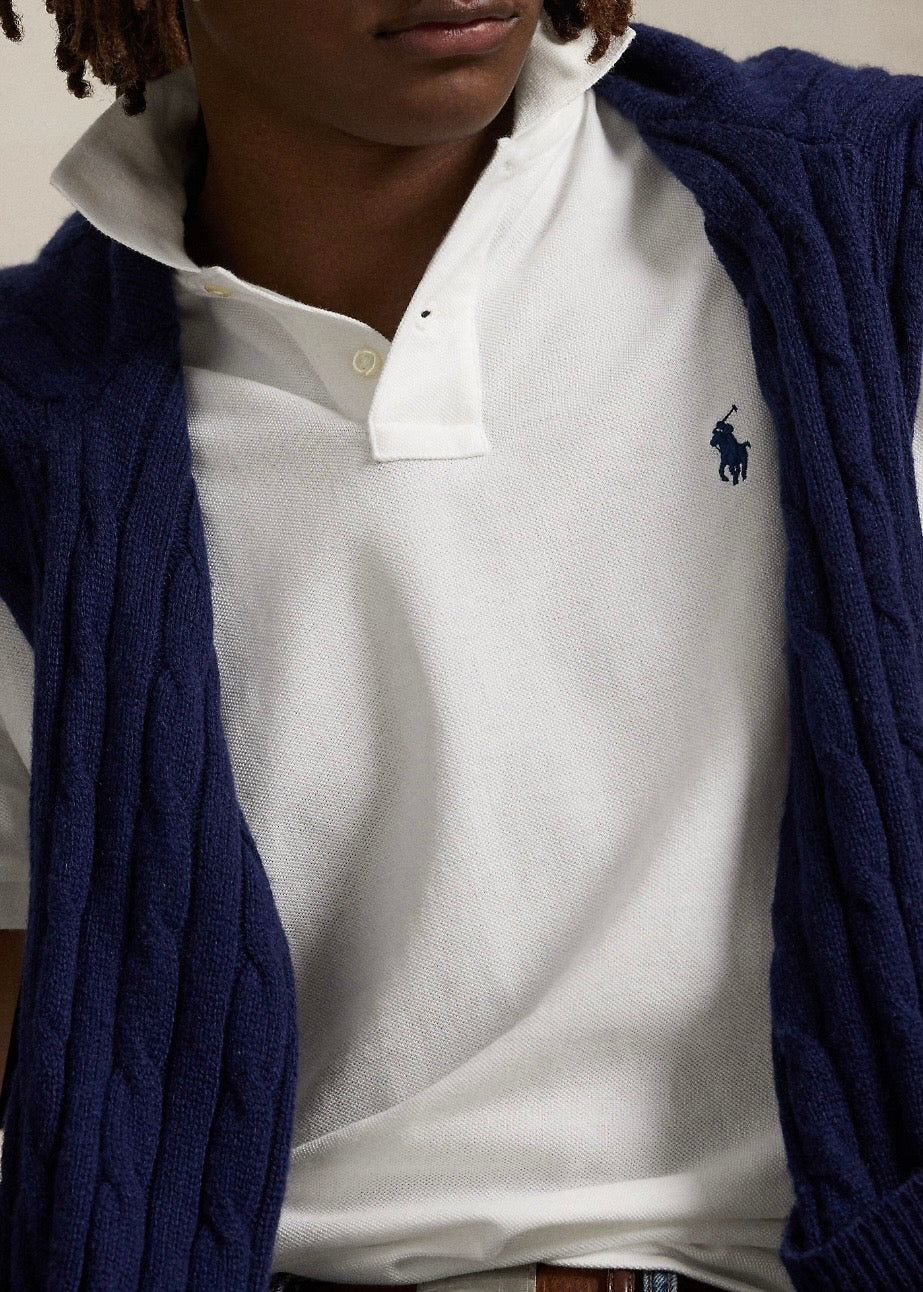Mesh Polo Shirt White