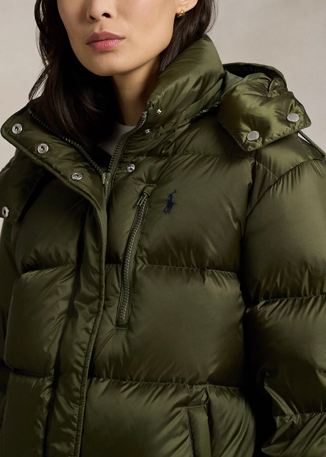 Quilted Down jacket New Olive