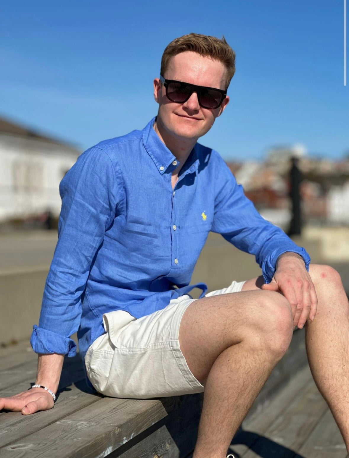 Polo Ralph Lauren Linen shirt custom fit - Harbor Island Blue