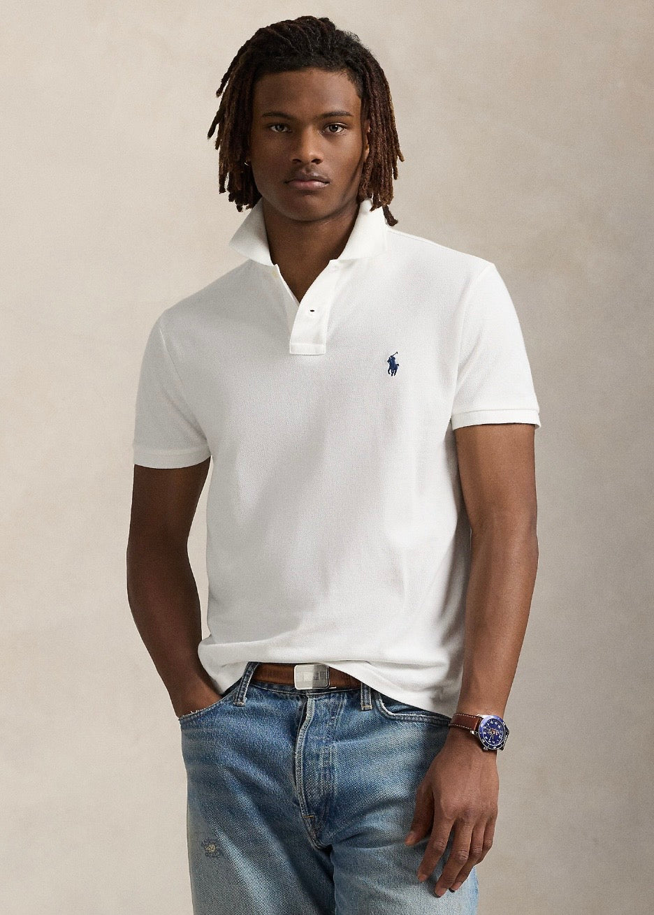 Mesh Polo Shirt White