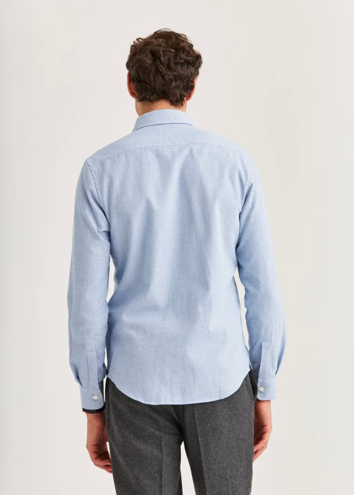 Soft Twill Dogtooth shirt Blue