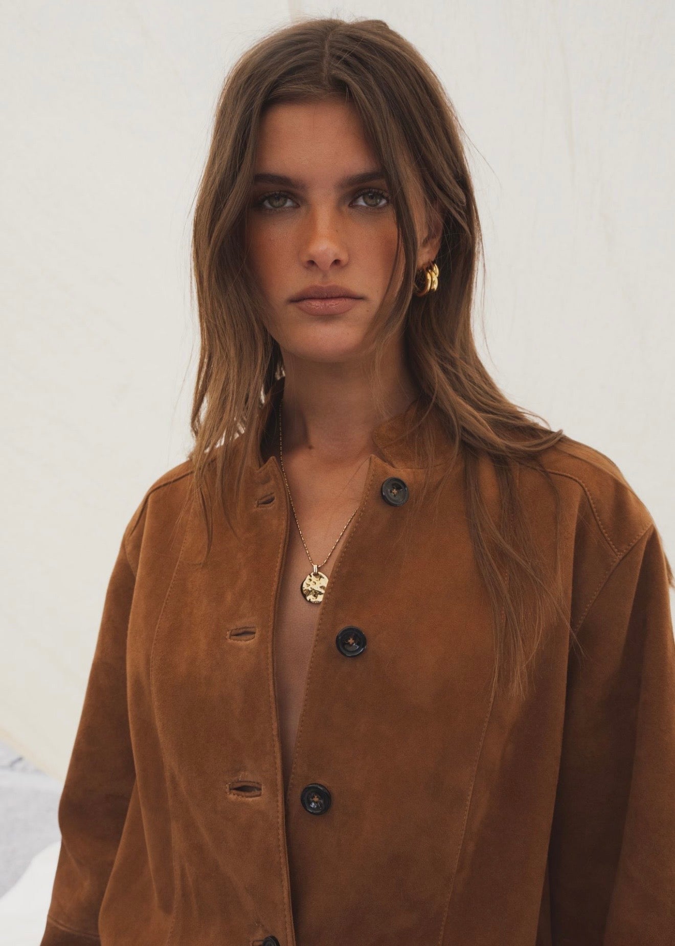 Lauren Leather Jacket Camel Suede