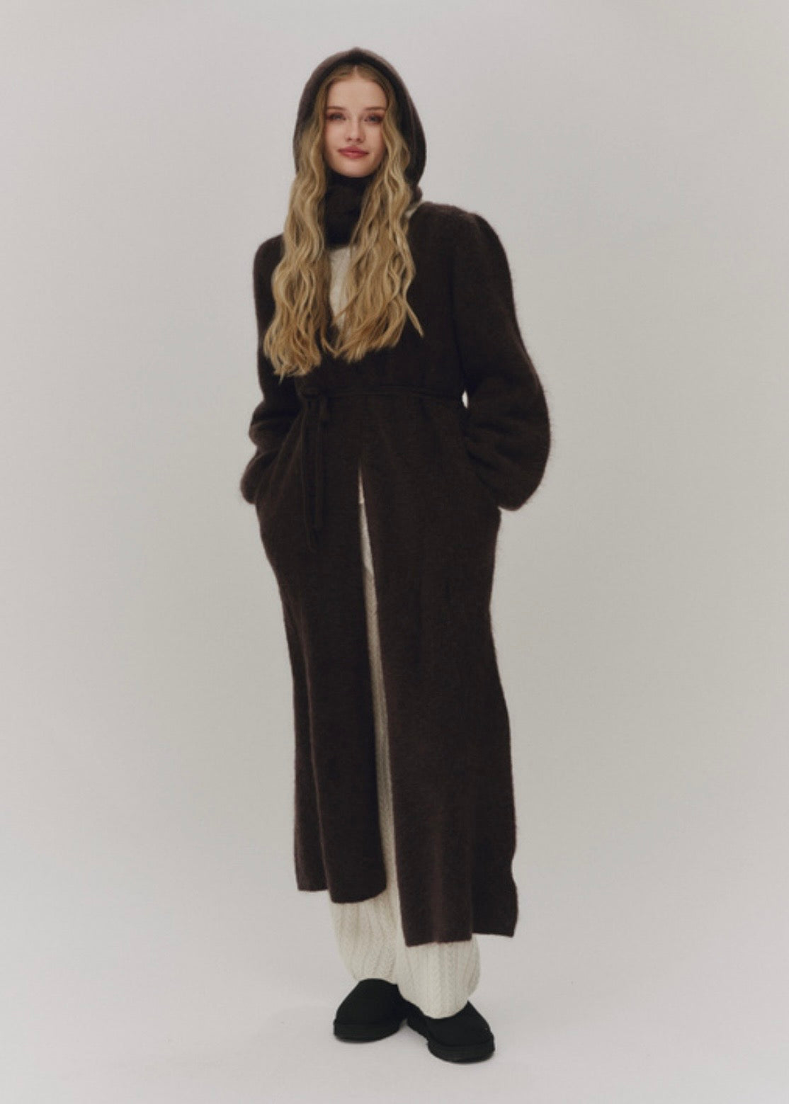 Olivia Chunky Cardigan Dark Brown