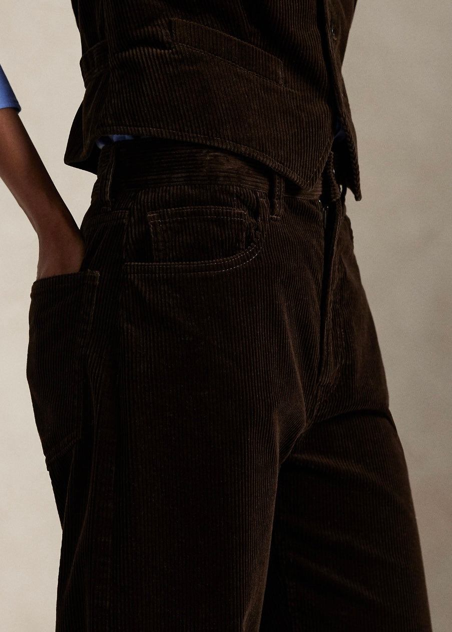 Corduroy Wide Leg Dark Beech