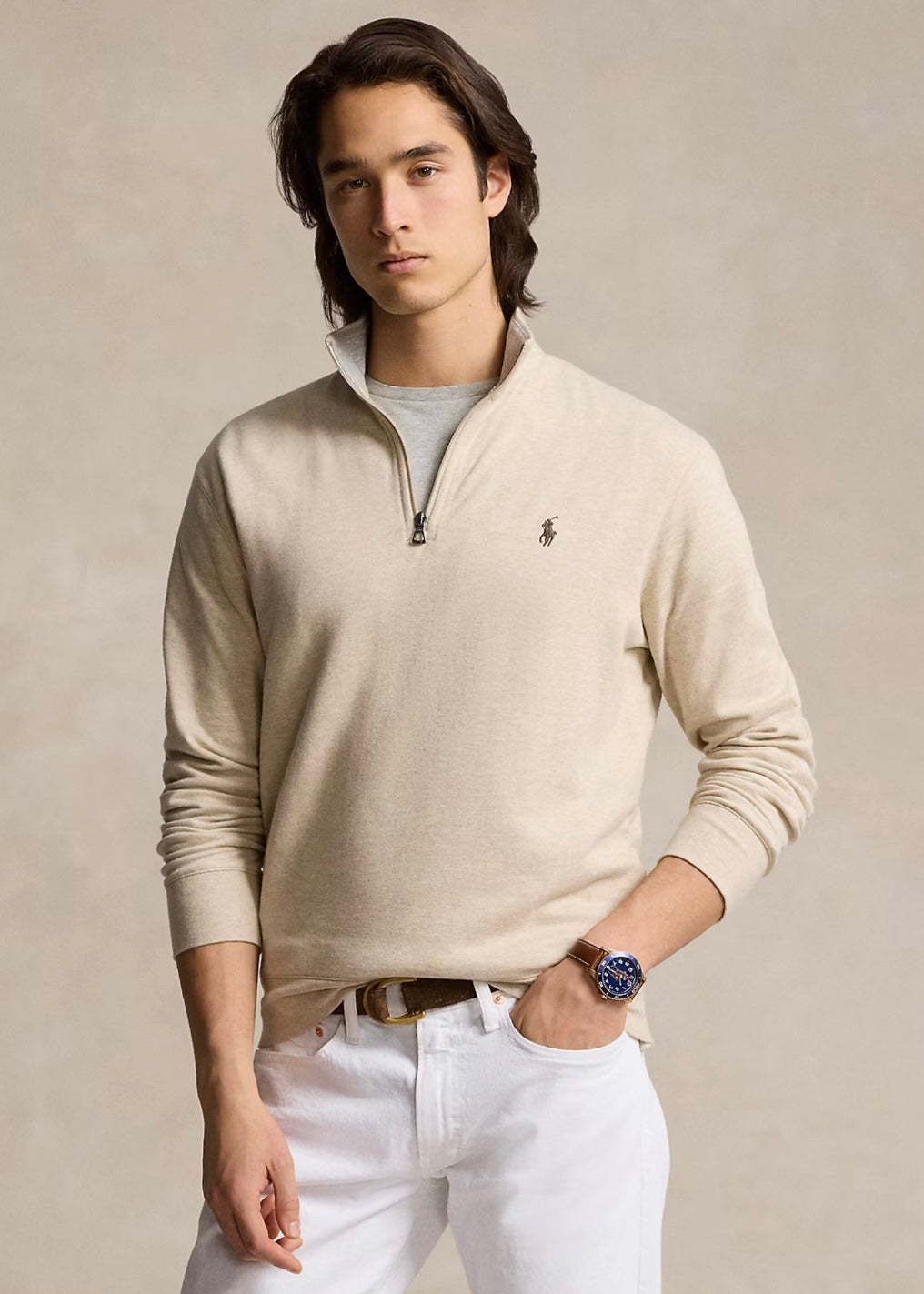Ralph Lauren College Zip sweater - Expedition Dune