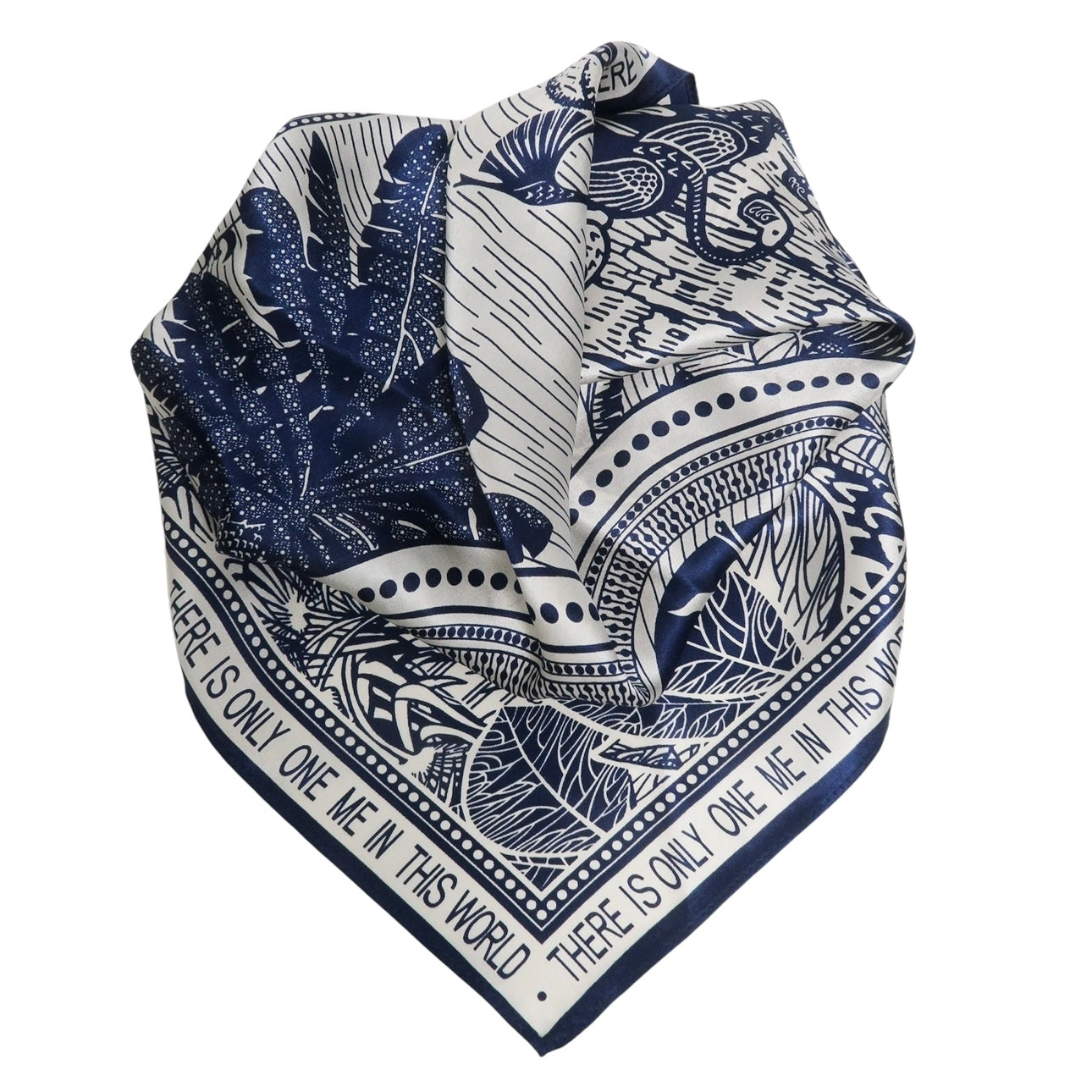 Noma silkeskjerf - Navy/Cream