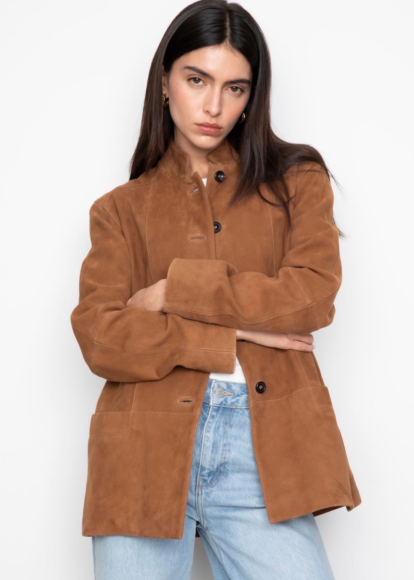 Lauren Leather Jacket Camel Suede