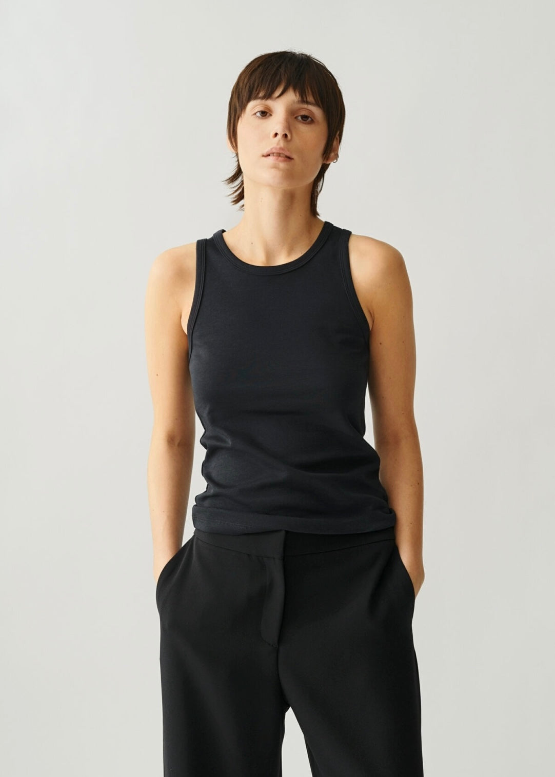 Ella Rib Top Black