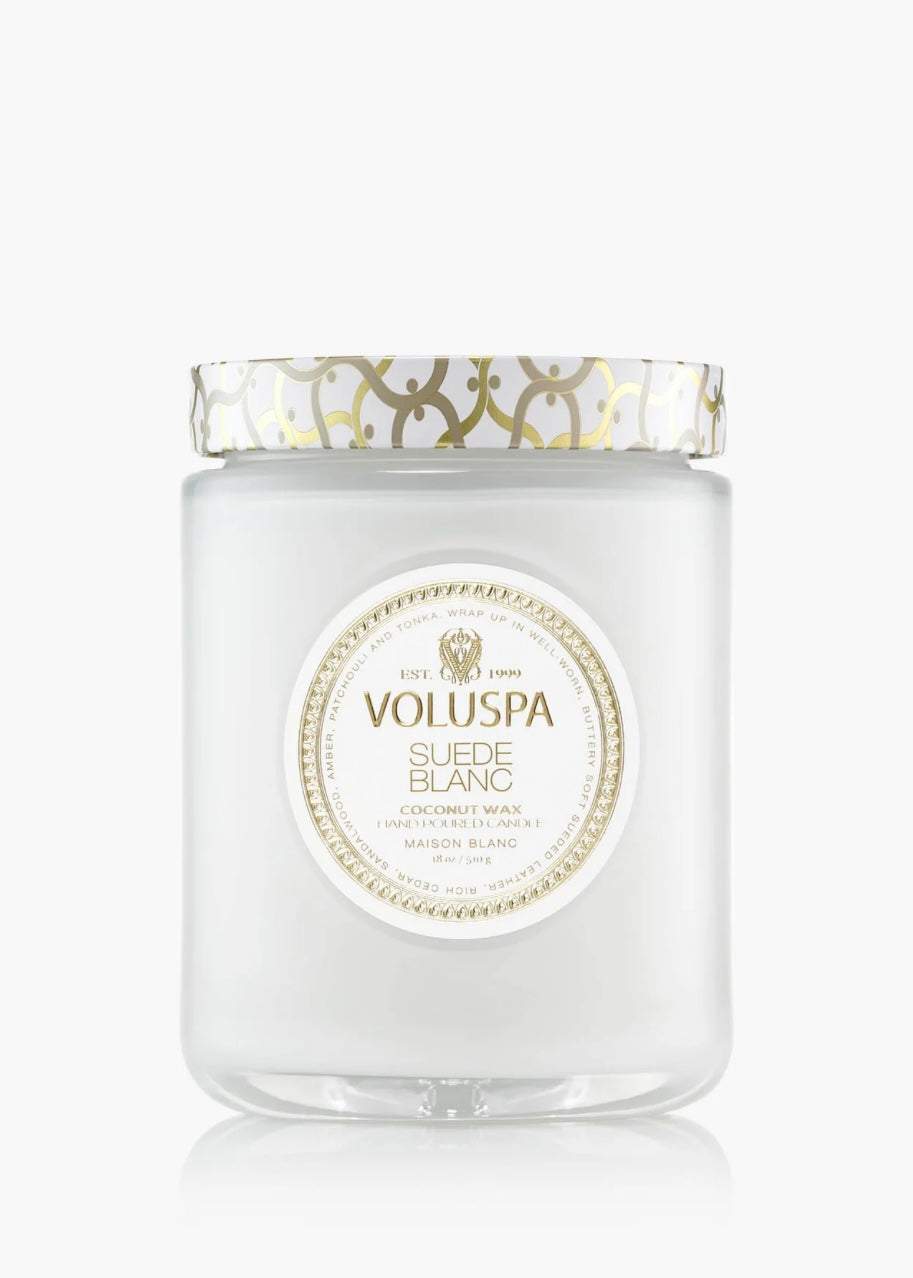 Large Jar Suede Blanc