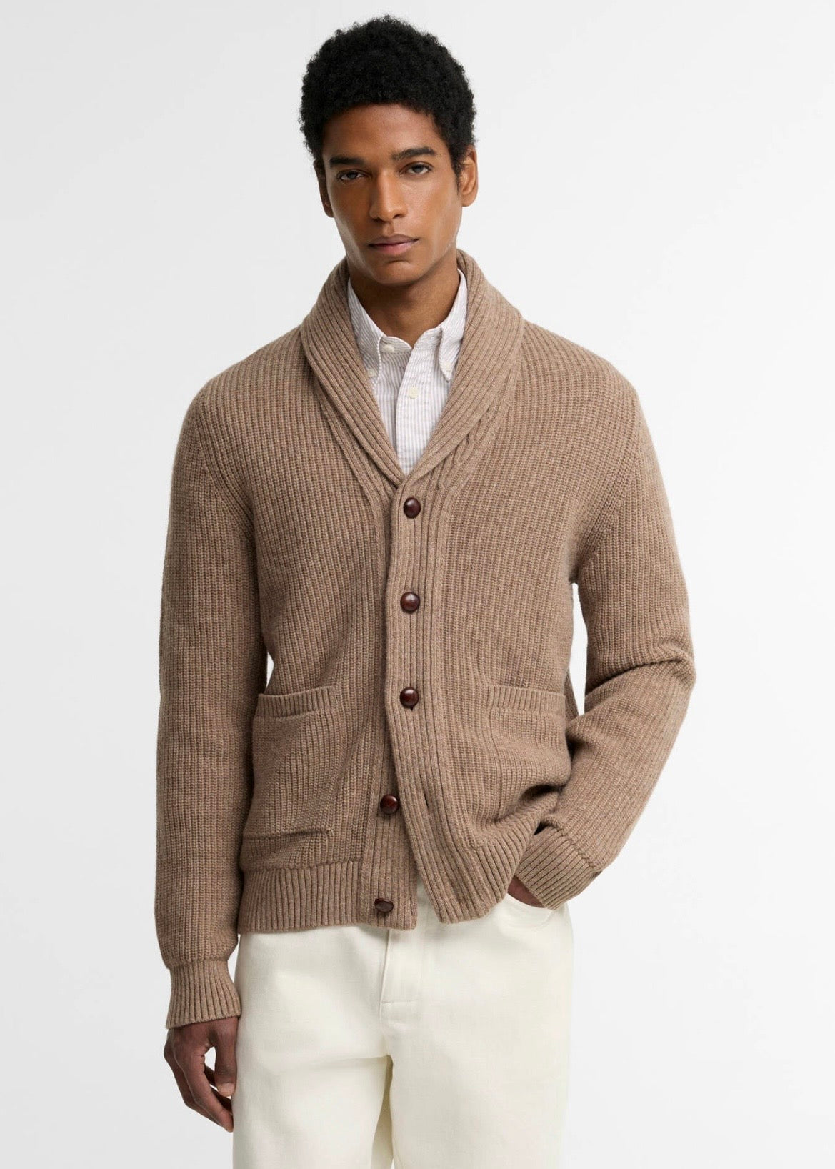 Hartland Shawl Neck Cardigan Stone