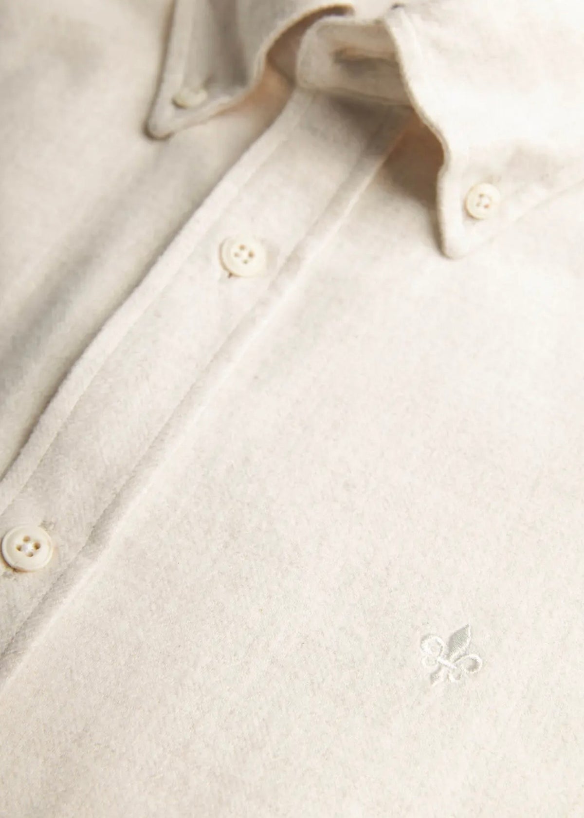 Flannel Herringbone Shirt Off White