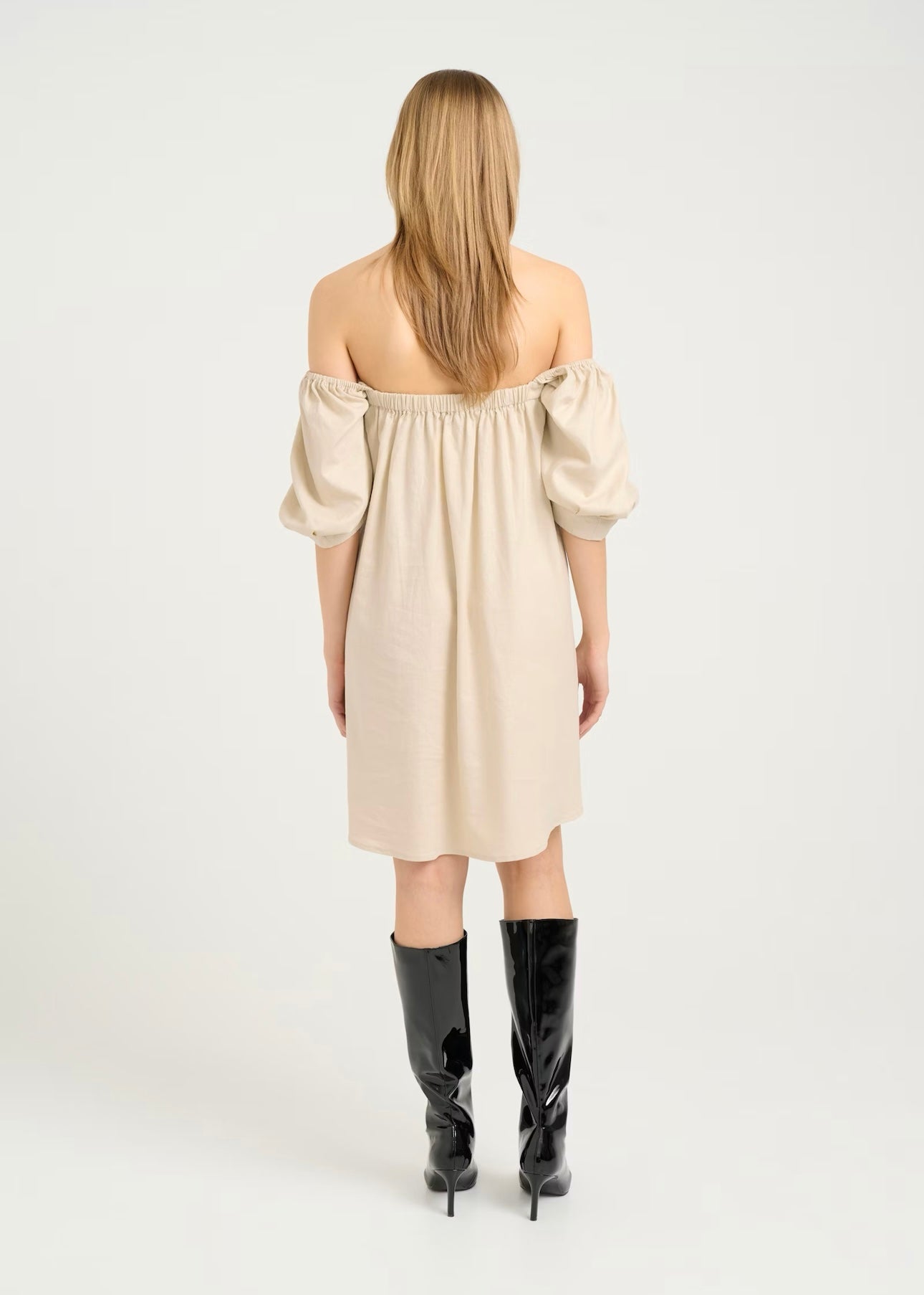 Gestuz Elarah Linen Short dress - Anicient Scroll