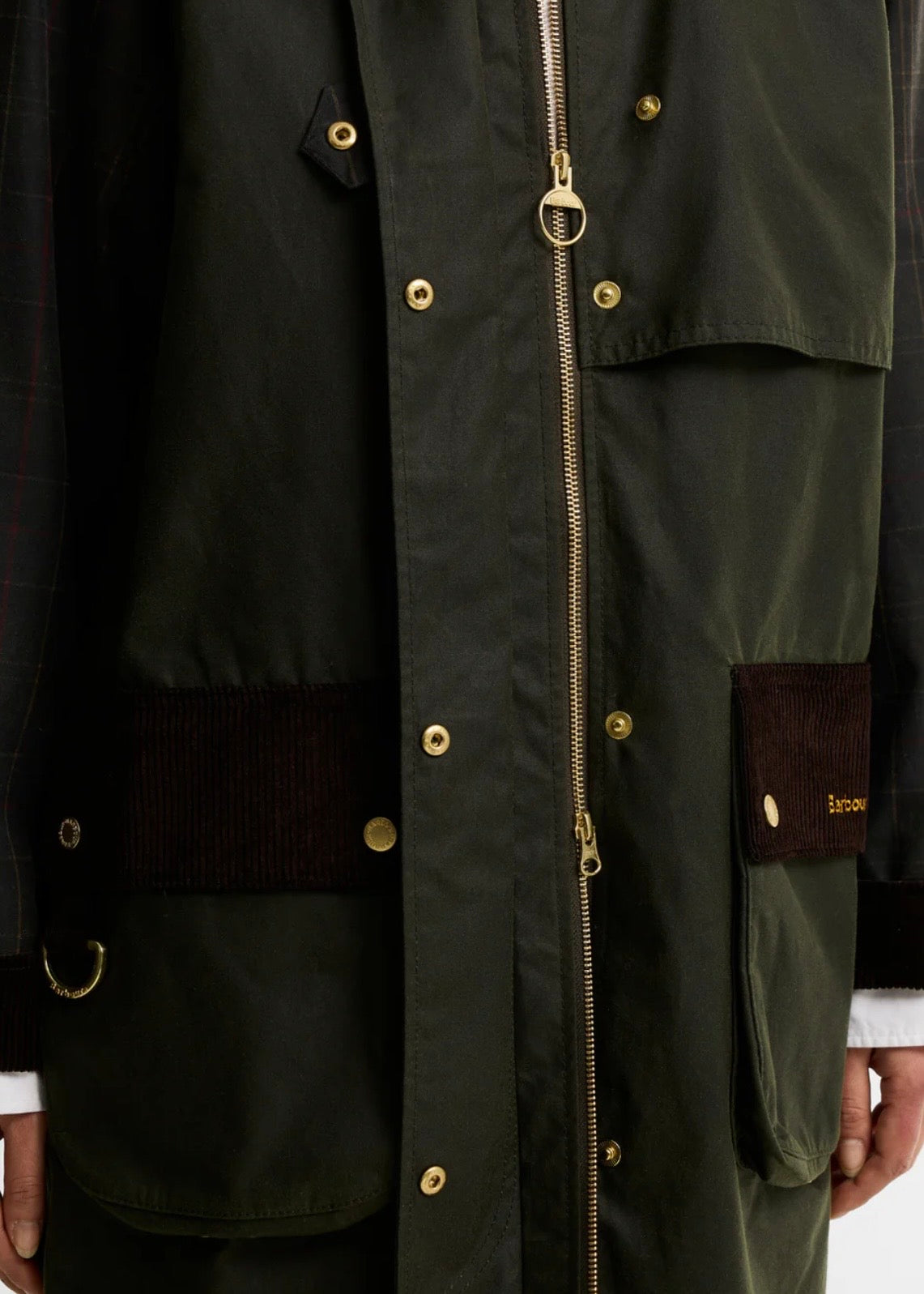 Kirklees Checked Wax Jacket Olive