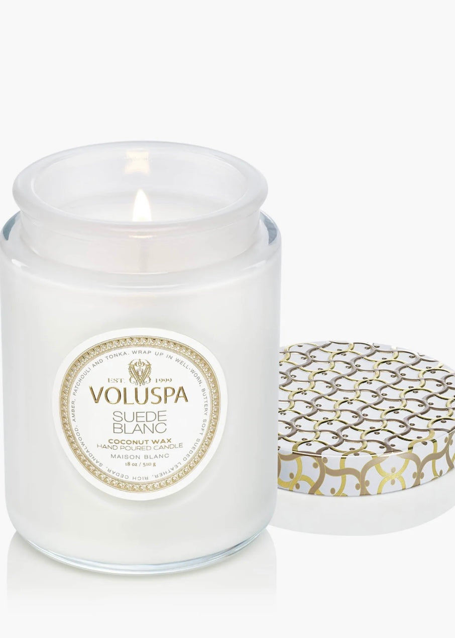 Large Jar Suede Blanc