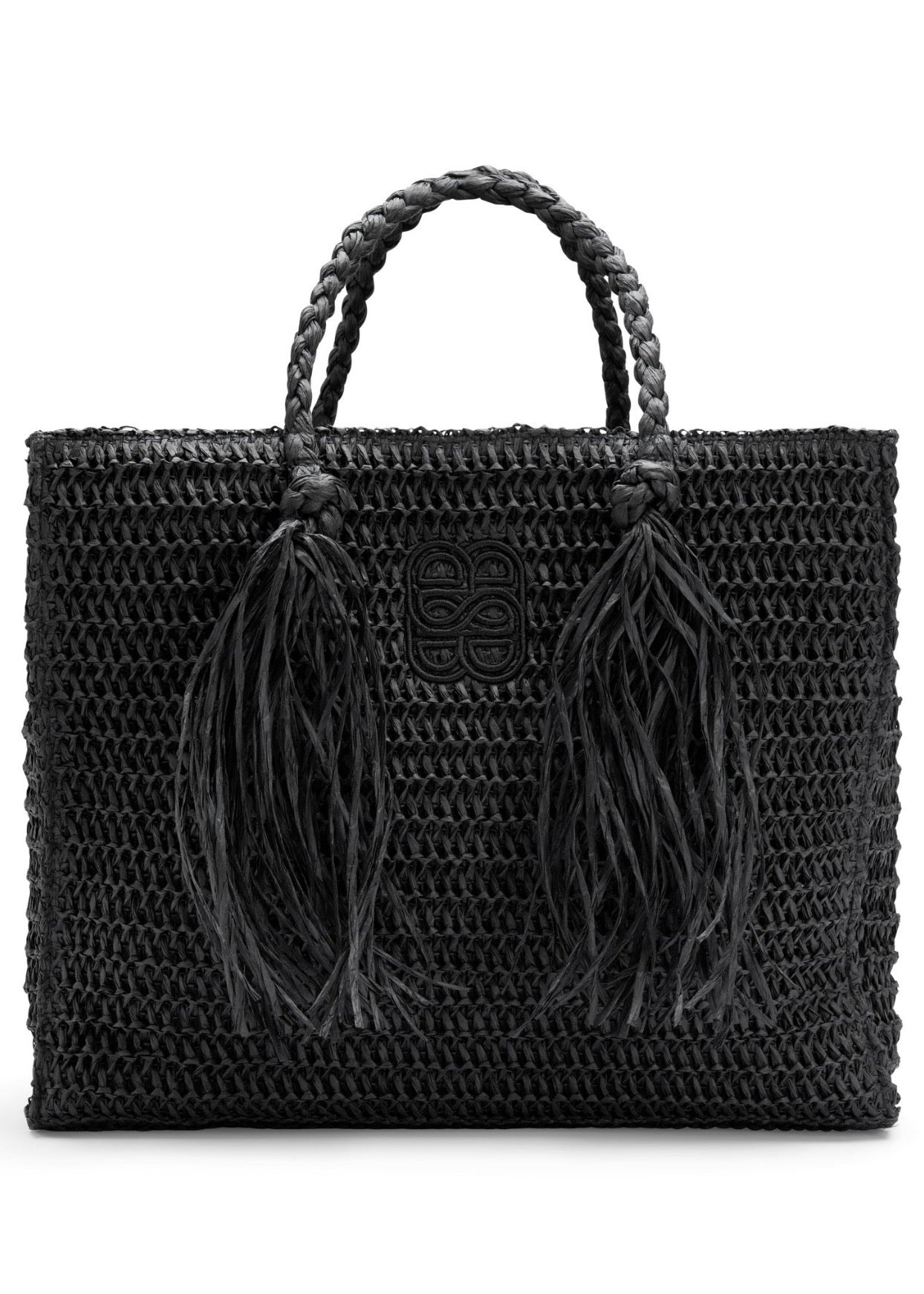 Rikke Straw Bag Black