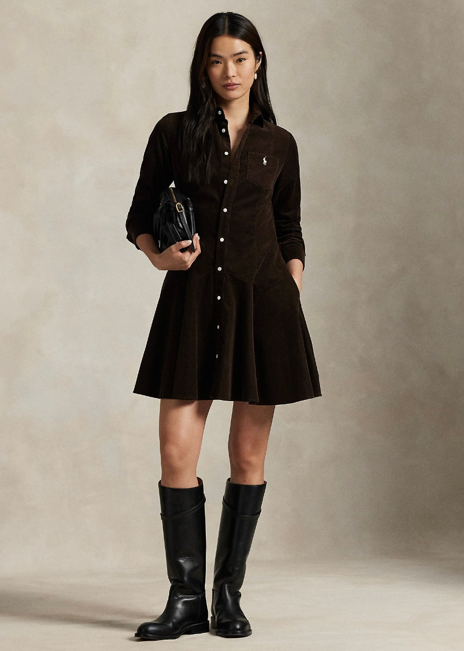 Cotton Corduroy shirtdress Dark Beech