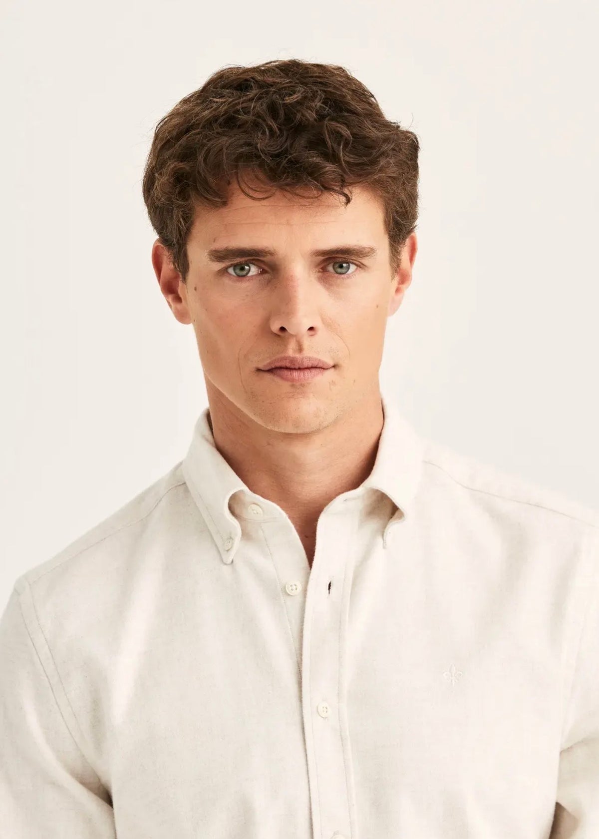 Flannel Herringbone Shirt Off White