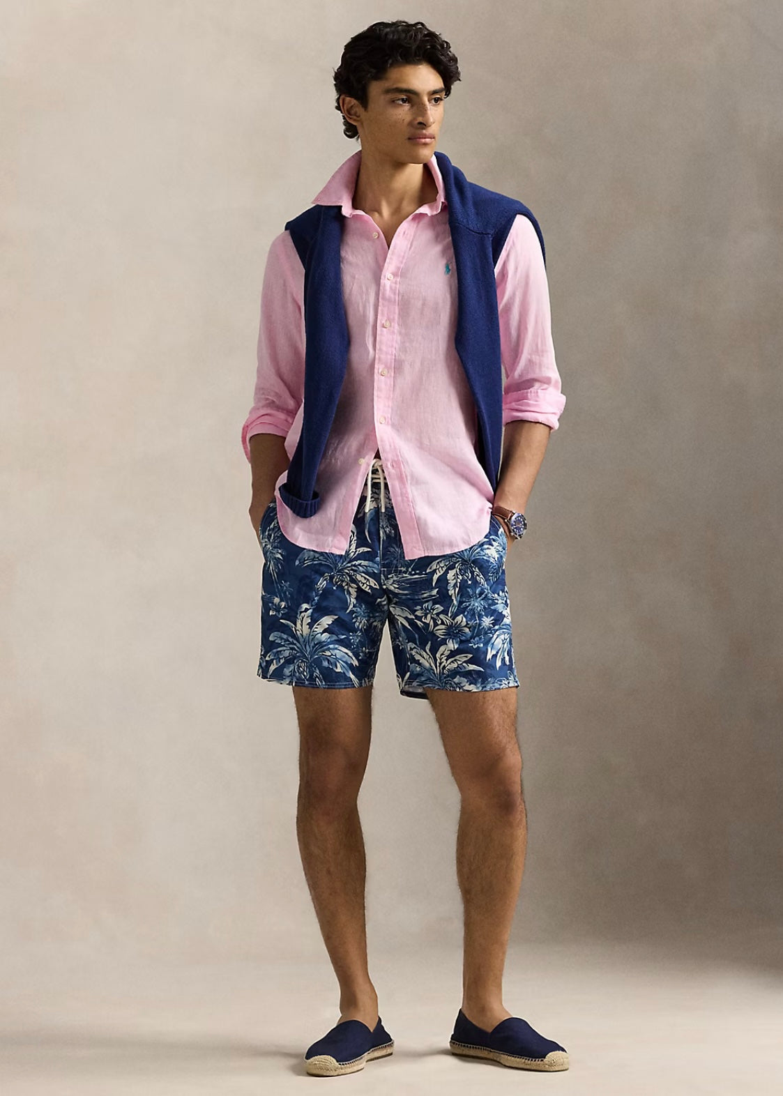 Custom Fit Linen Shirt Carmel Pink