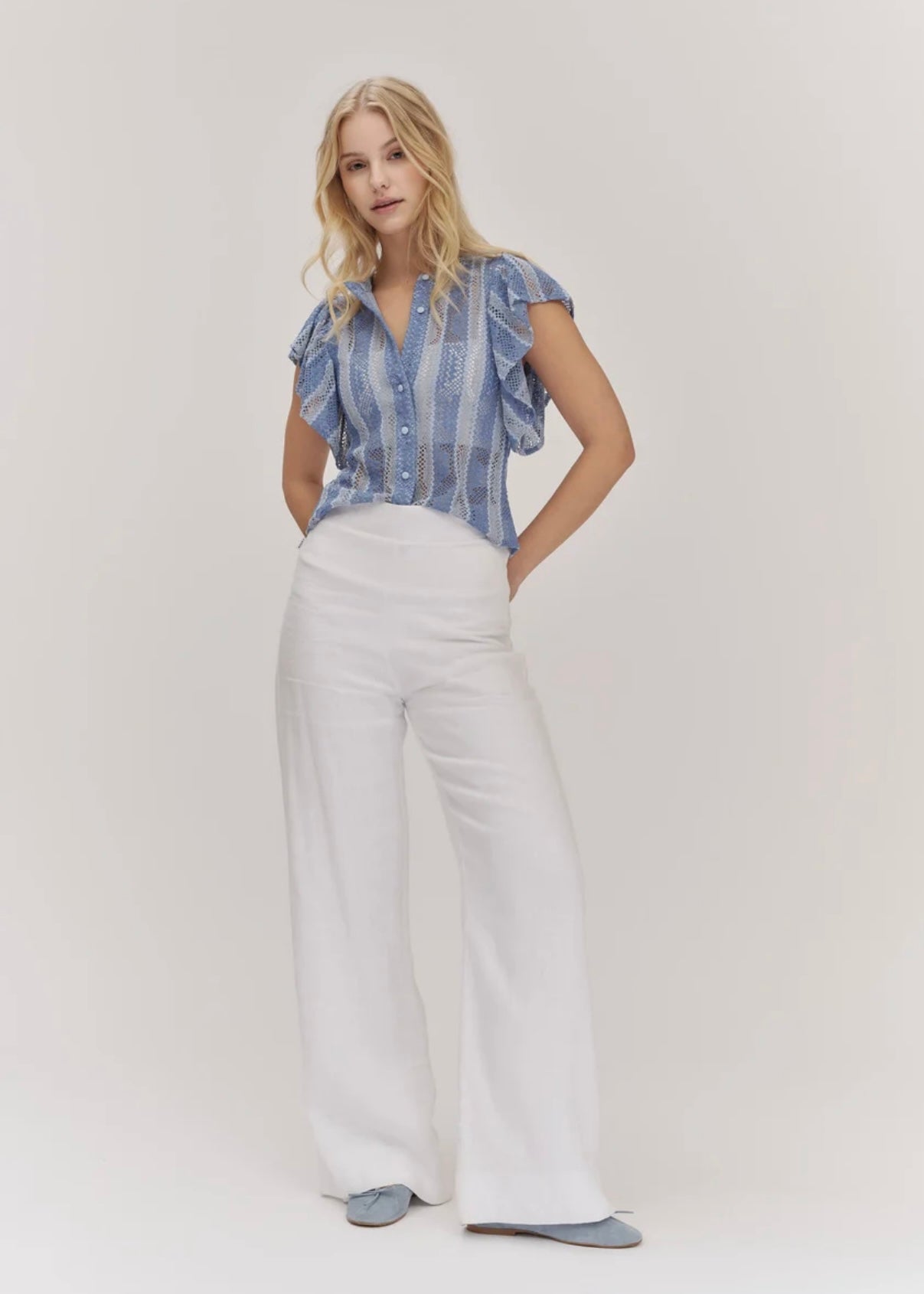 Ella&il Molly Linen pants - White