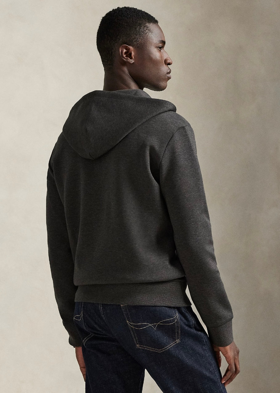 Double Knit Zip Hoodie Dark Charcoal