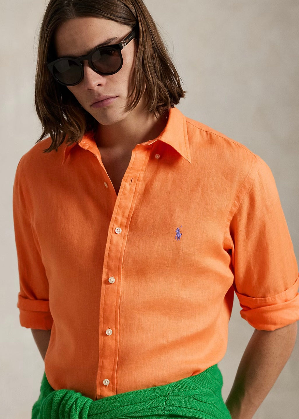 Custom Fit Linen Shirt Poppy