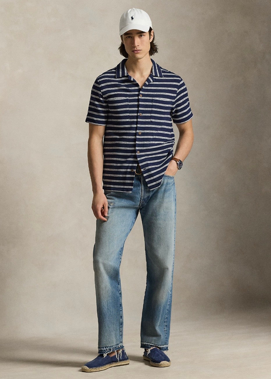 Striped Camp Shirt Newport Navy
