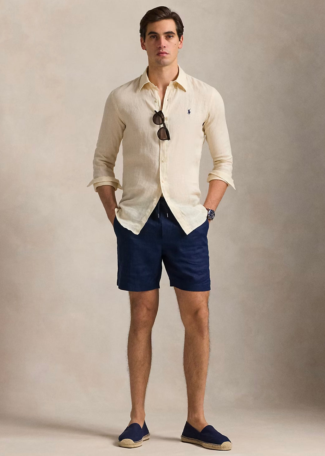Custom Fit Linen Shirt Full Cream