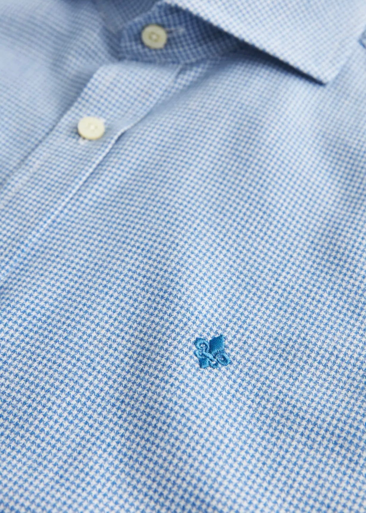 Soft Twill Dogtooth shirt Blue