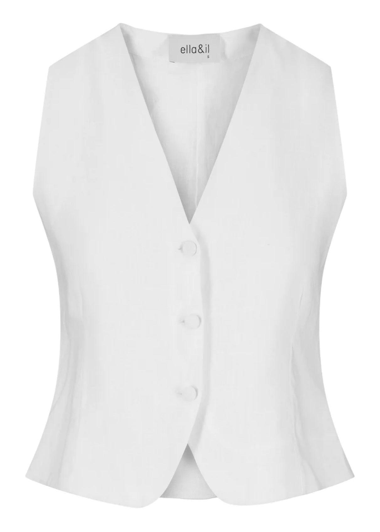 Ella&il Johanne Linen vest - White
