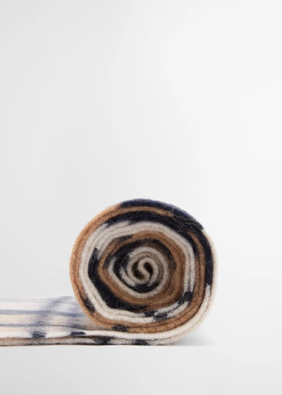 Tartan Cashmere scarf Hessian/Navy