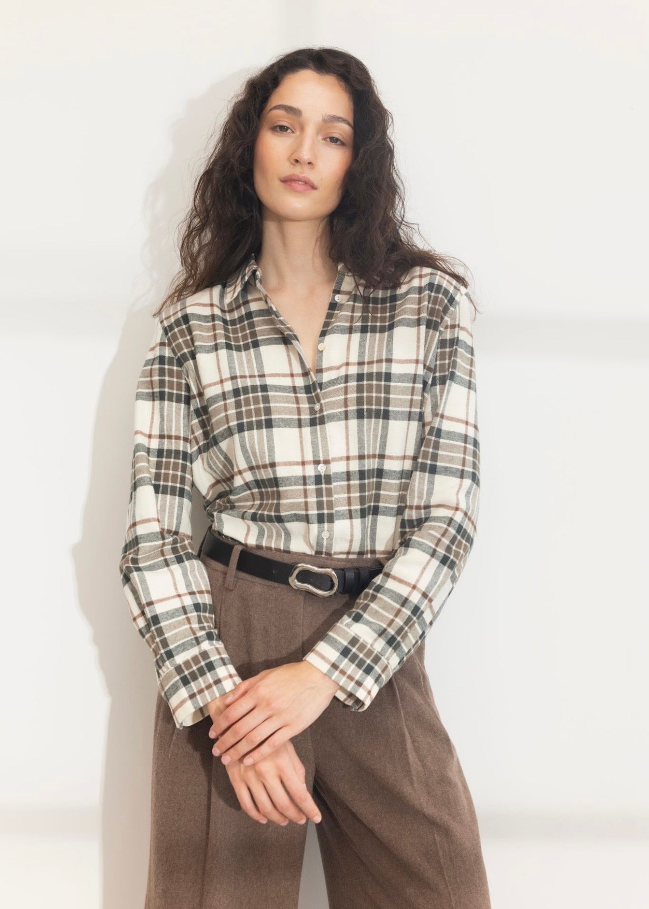 Joan Flannel Shirt Green Check