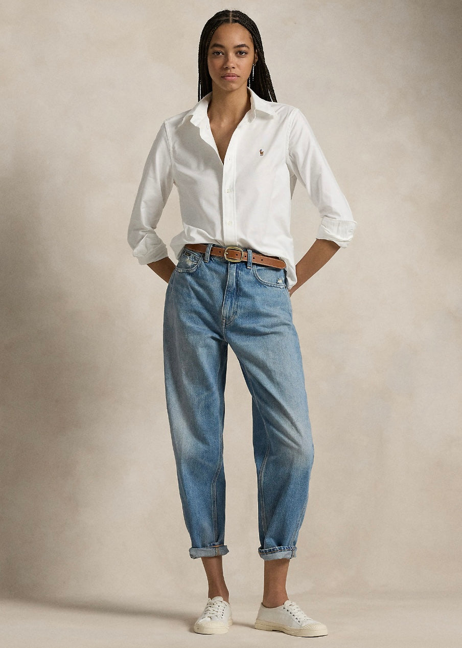 Stretch Slim Fit Oxford shirt White