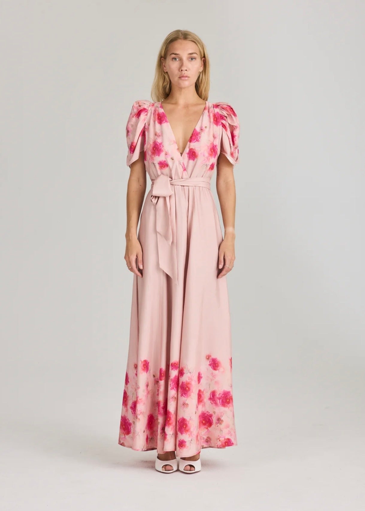 Emma Peonies Dress Vintage Rose