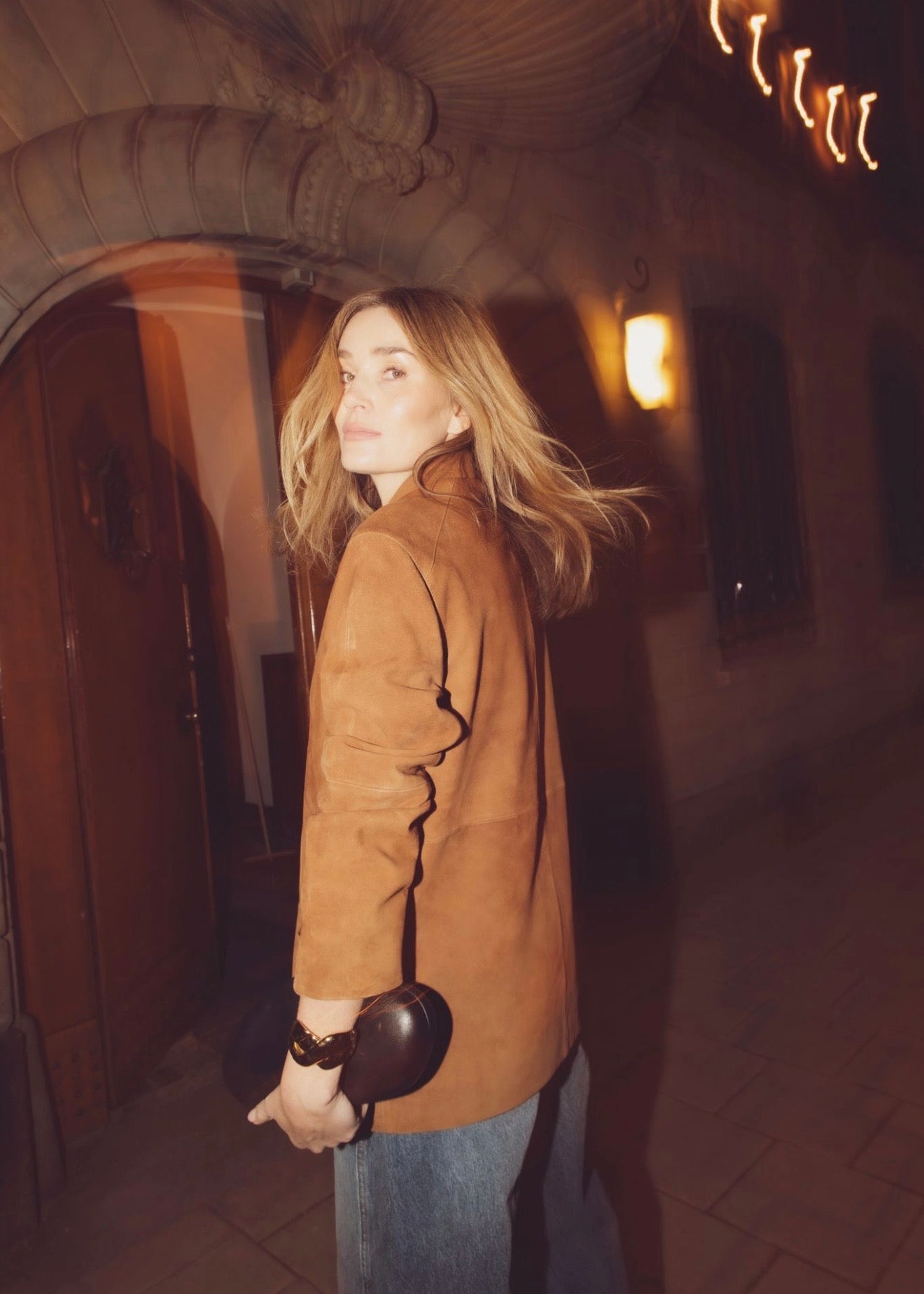 Lauren Leather Jacket Camel Suede