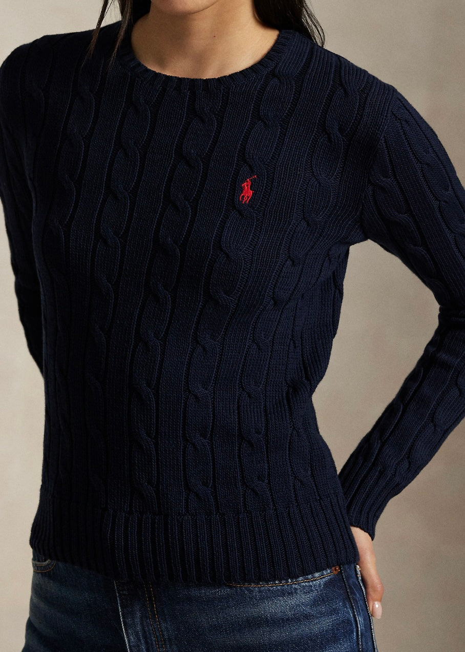 Cable Knit Cotton sweater Hunter Navy
