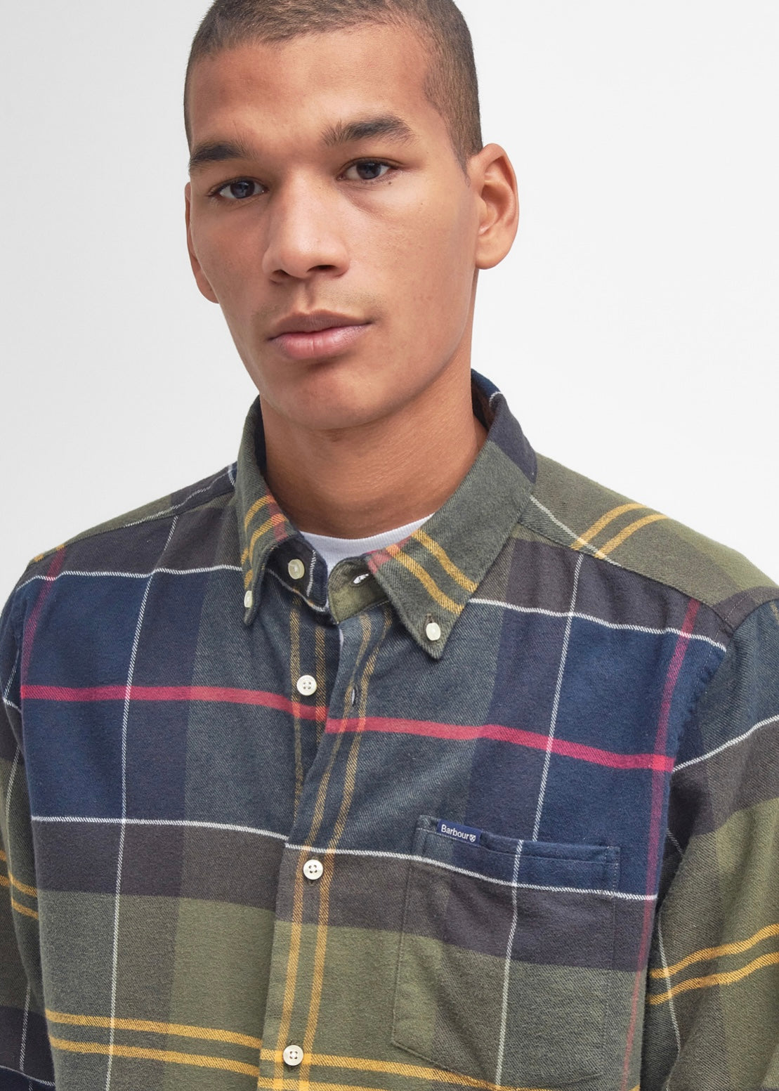 Edderton Tailored Tartan shirt Olive