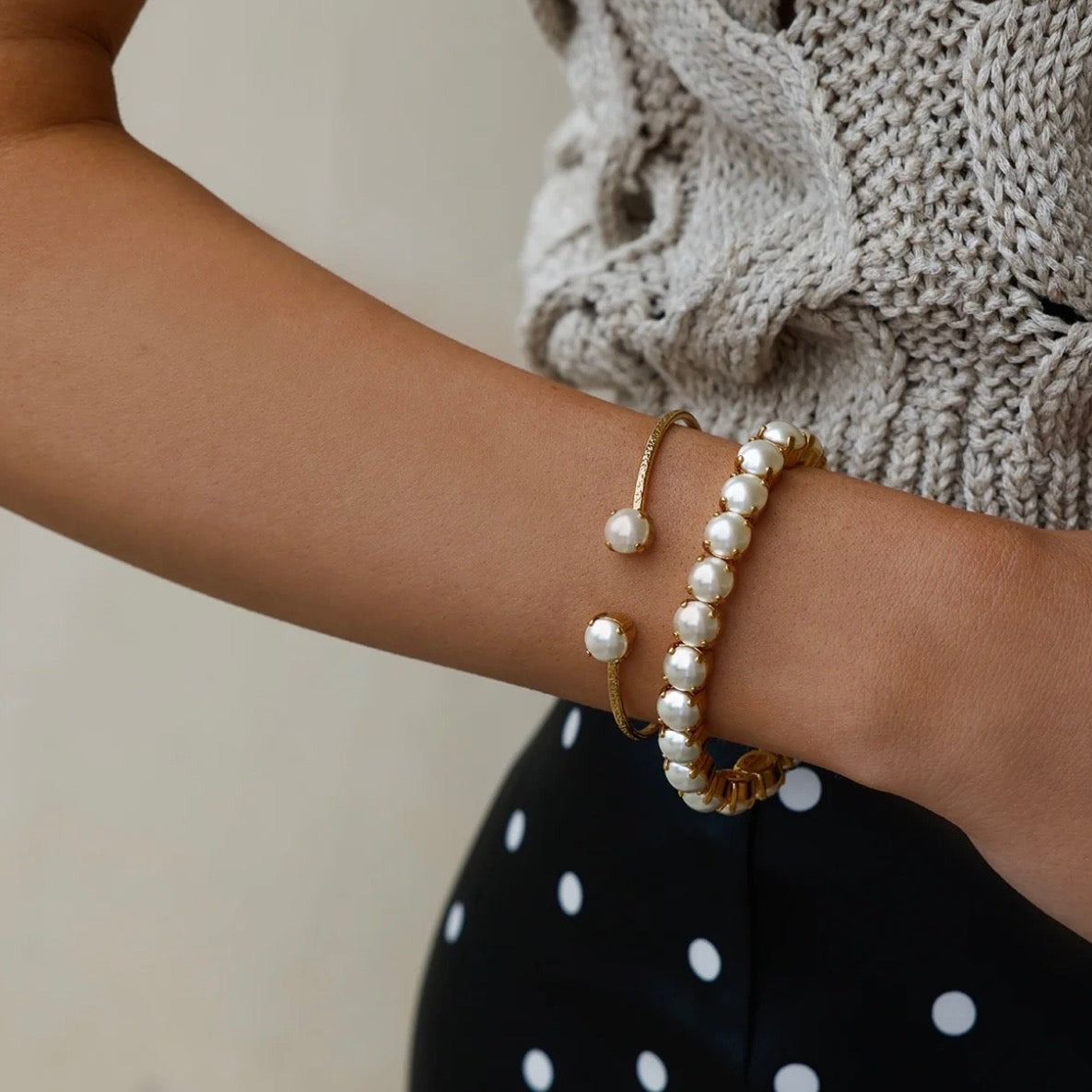 Classic Petite Bracelet Gold Pearl