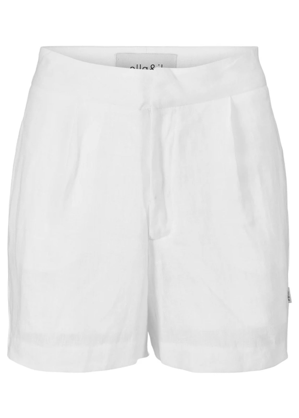 Freya Solid Linen Shorts White
