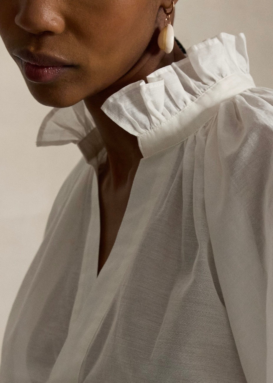 Cotton Silk Shirt White