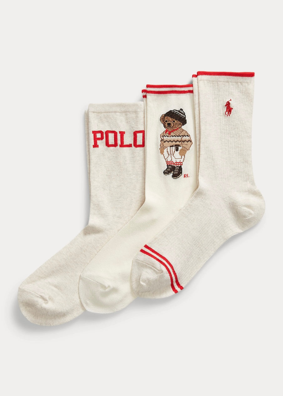 Bear Crew sock 3-pack Oatmeal/Ivory