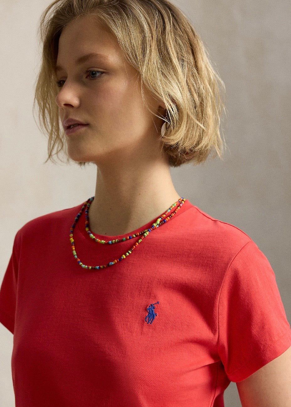 Cotton Jersey Tee Bright Hibiscus