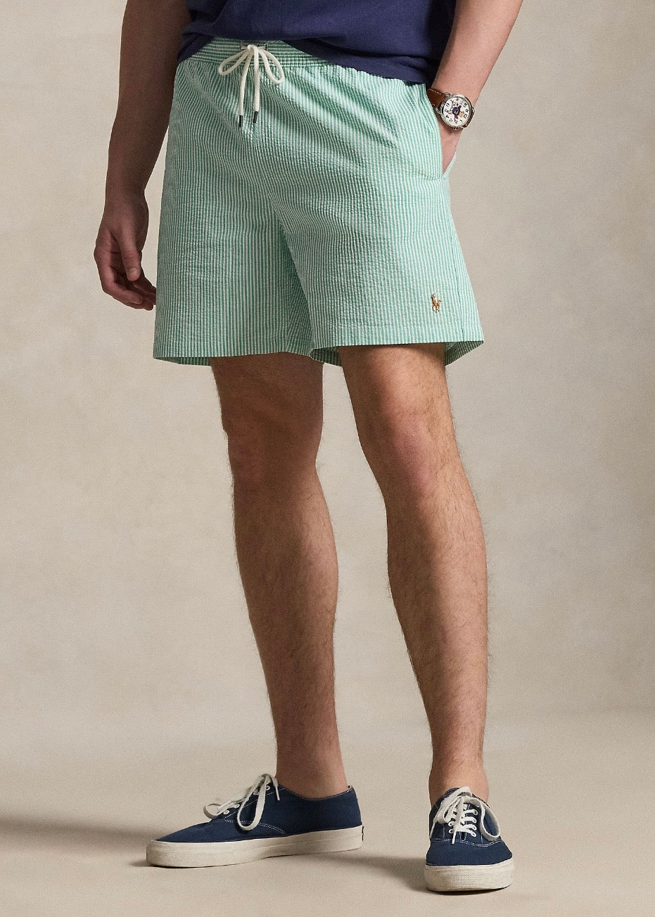 Traveler Swim Trunk Key West Green Seersucker