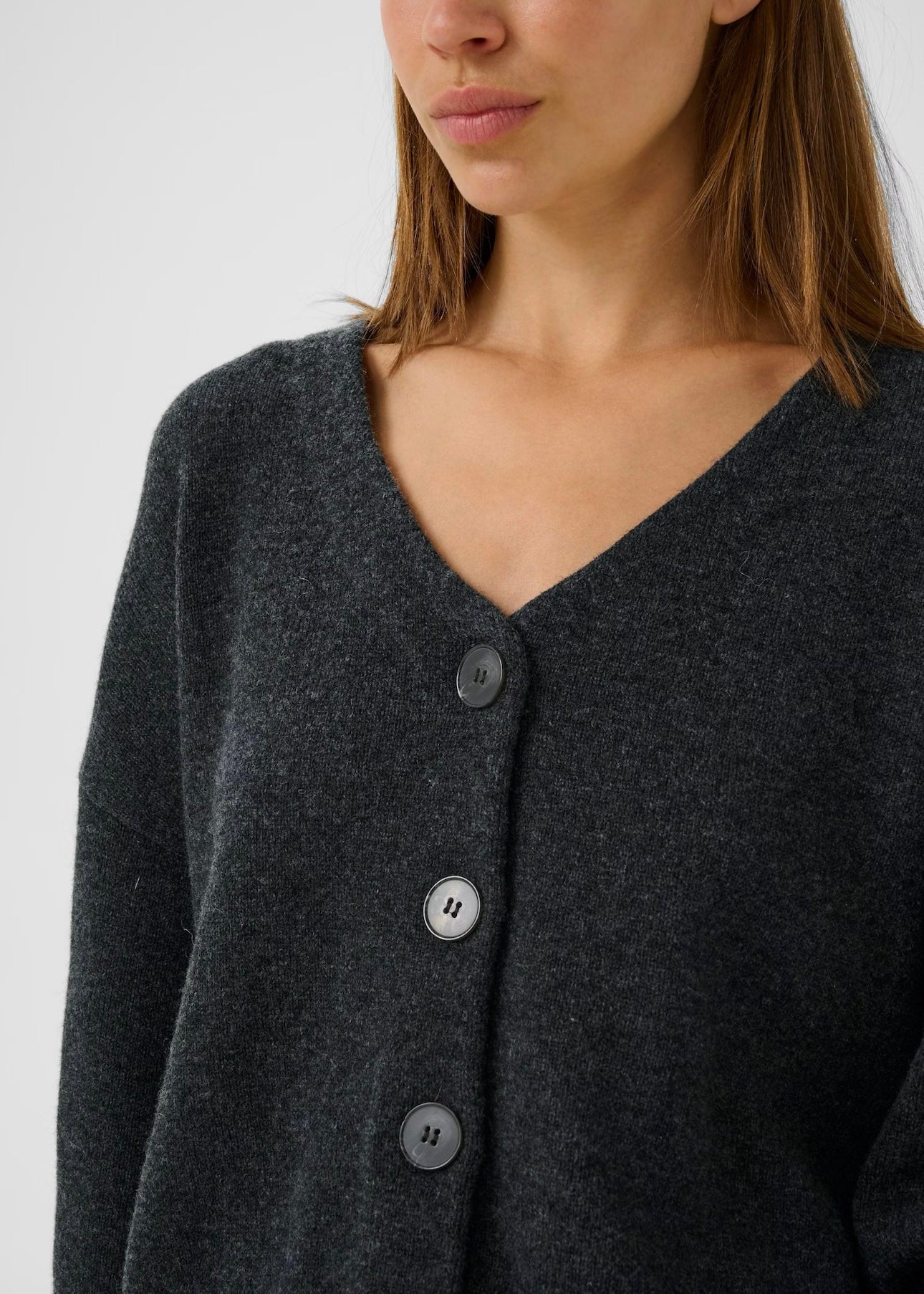 Manzi Wool cardigan Deep Graphite Melange