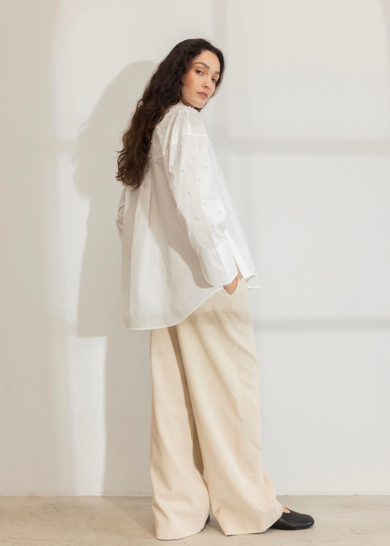 Nell Pearl Shirt White
