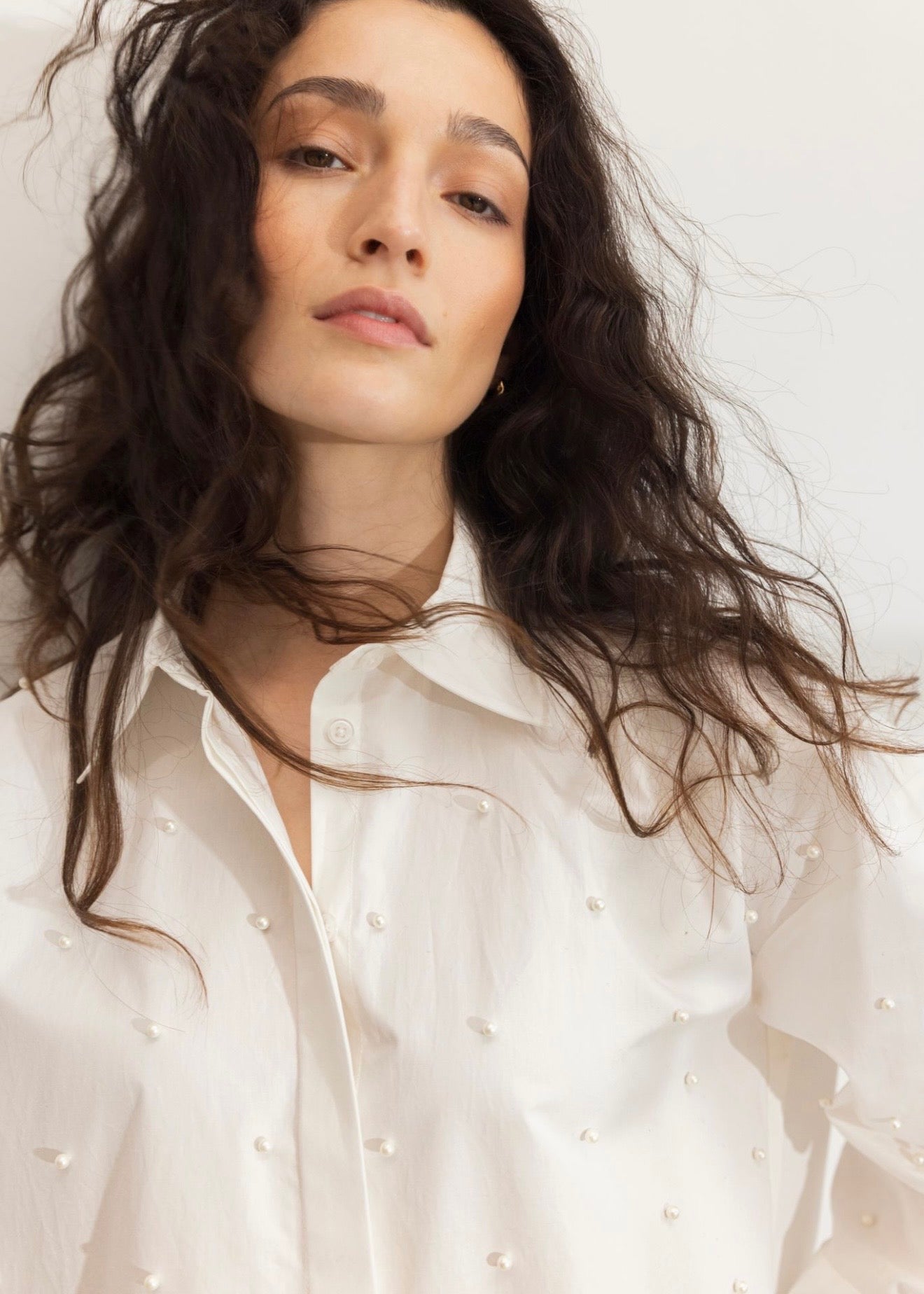 Nell Pearl Shirt White