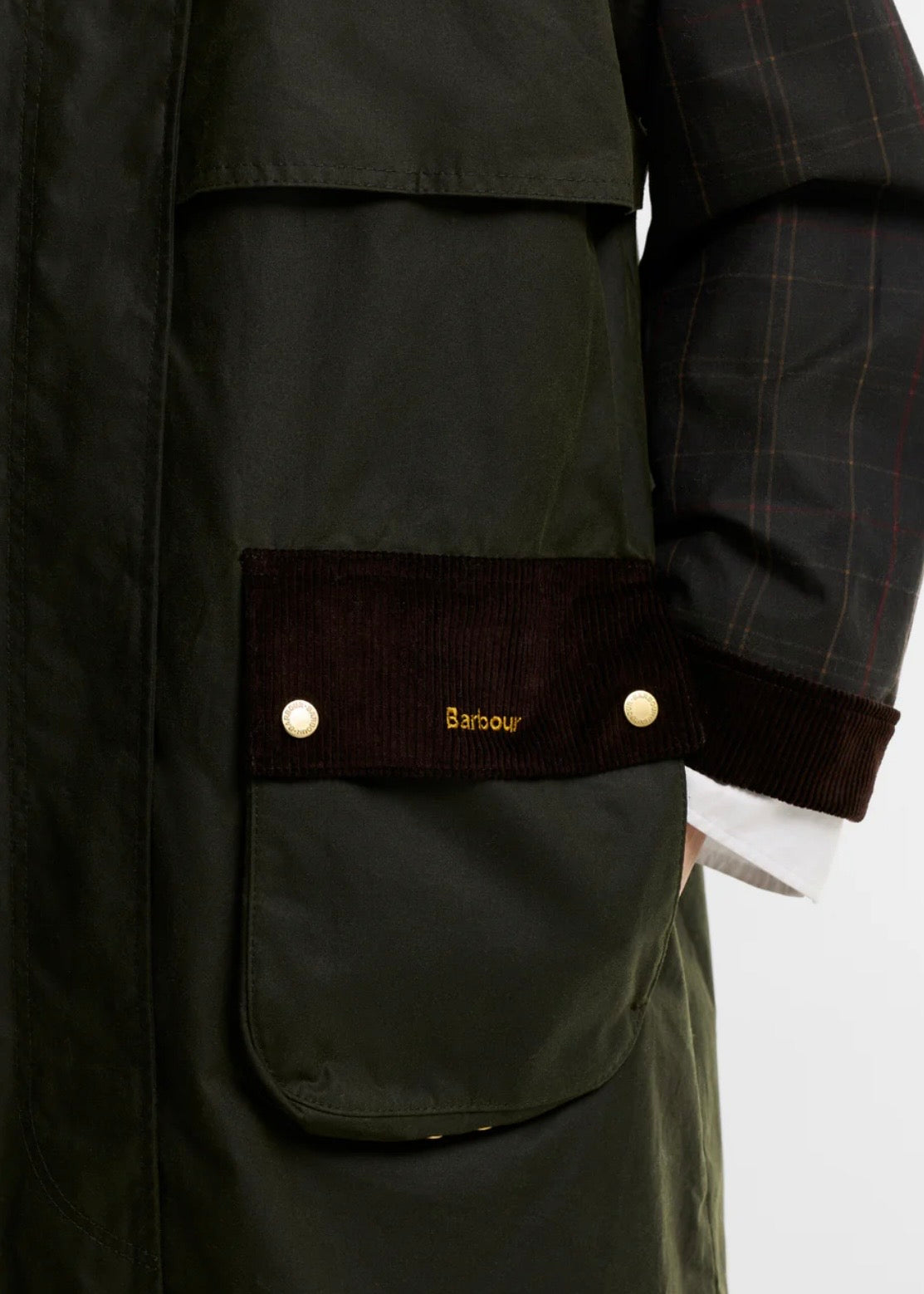 Kirklees Checked Wax Jacket Olive