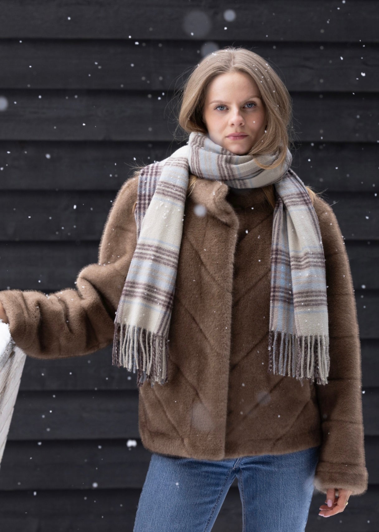 Sonja fuskepels Mink/Camel